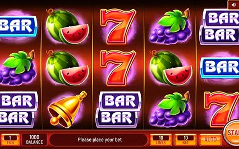 Dazard free play demo mode running a slot with virtual credits